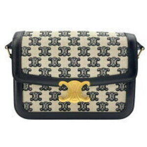 Celine Teen Triomphe bag Ivory White black canvas leather